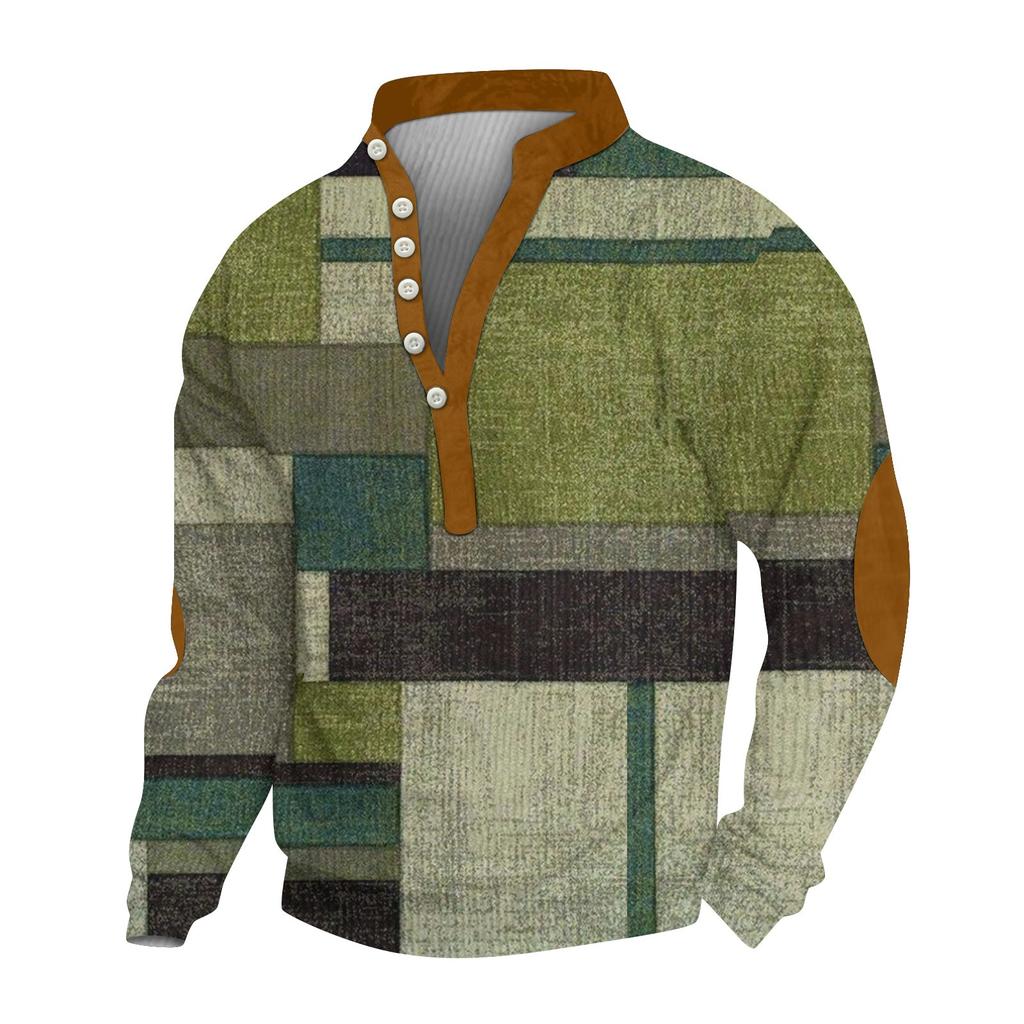 Herren Cord Strickjacke 6-Knopf Langarm Sweatshirt