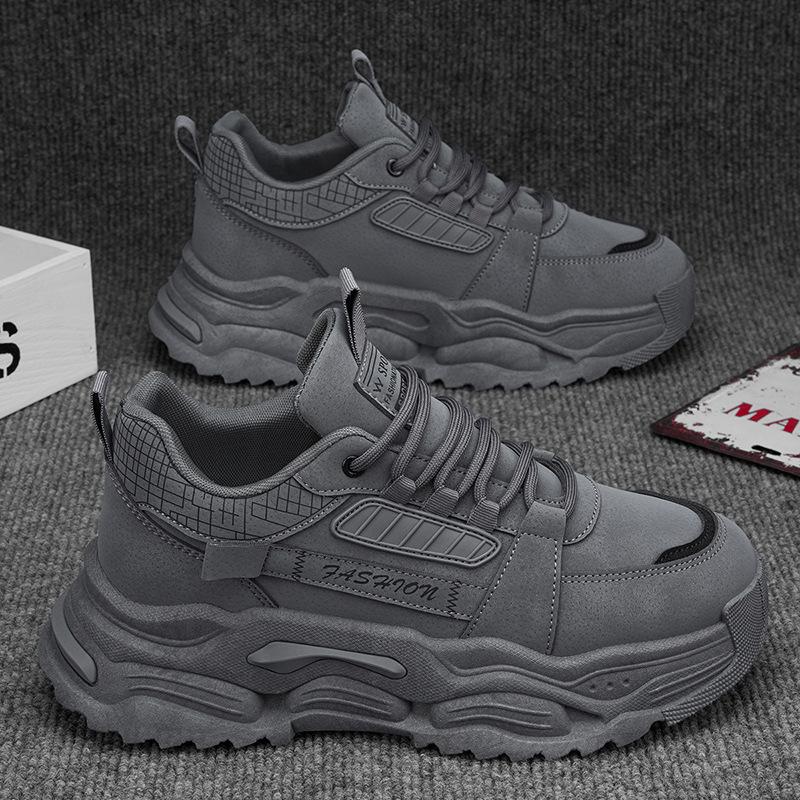 Men's shoes autumn new campus style thick-soled heightening dad shoes men's wear-resistant versatile sports and leisure shoes