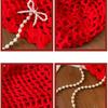 Hollow Out Bow Pearl Beanies Bohemian Style Knit Cap Cute Ethnic Style Hat  Outdoor