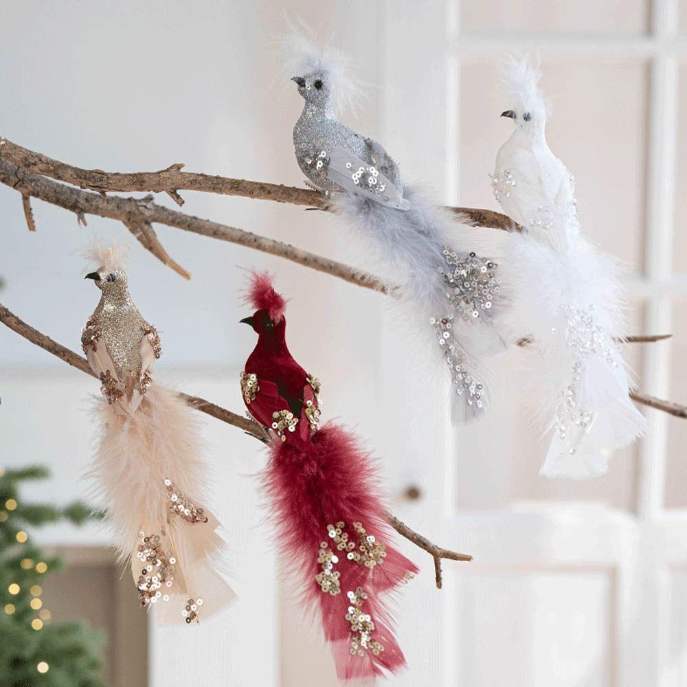 Glitter Glitter Christmas Bird Ornaments Realistic Christmas Tree Decoration  Christmas Tree