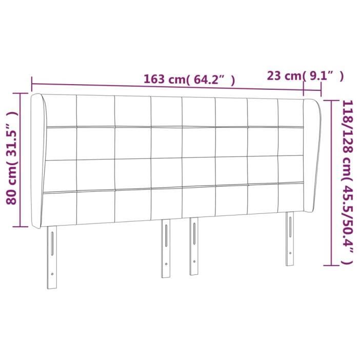 VidaXL Headboard with Ears Cream 163x23x118-128 Cm Fabric3117967