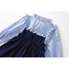 Girls' College Style Dress Autumn New Baby Girl Fake Two-Piece Korean Style Striped Color-Block Long Sleeve Dress