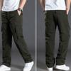 New Cargo Pants Men'S Plush Warm Straight Oversize Clothing Solid Grey Versatile Work Wear Black Joggers Cotton Casual Trousers