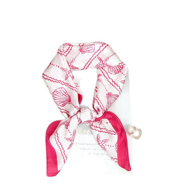 Spring fashion new silk scarf square scarf neck soft silky smooth imitation silk small scarf women's versatile decorative headscarf