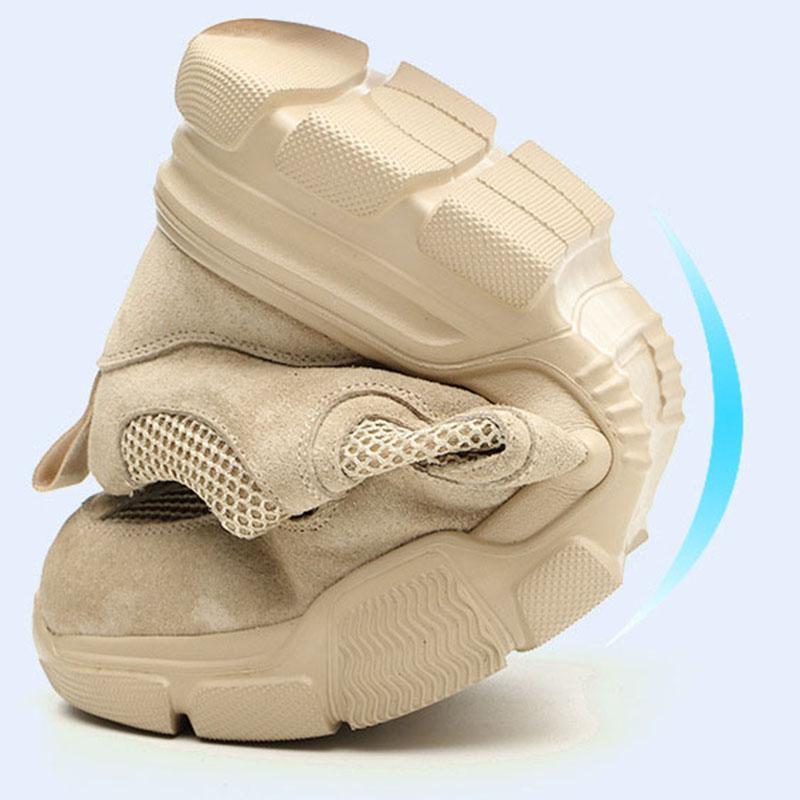 Oulylan Fashion Work Shoes Steel Toe Cap Sneakers Man Anti Shock Protective Boots Men Lightweight Breathable Safety Shoes