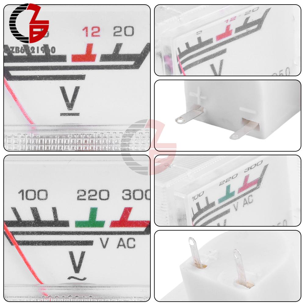 AC 0-300V DC 0-20V Voltmeter 10A 20A 30A 50A Ammeter Mini Voltage Current Meter Tester Analog Pointer Volt Ammeter Panel Meter