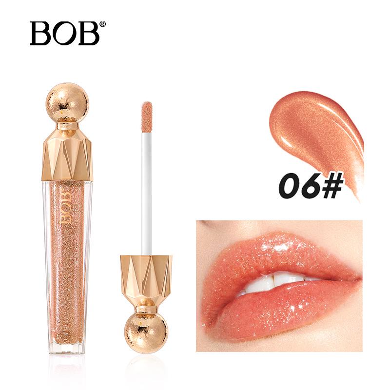 

Трансграничный боб Невыцветающий мерцающий мелкий глиттер Увлажняющий увеличивающий объем блеск для губ с зеркальным финишем, как вода. 4ml