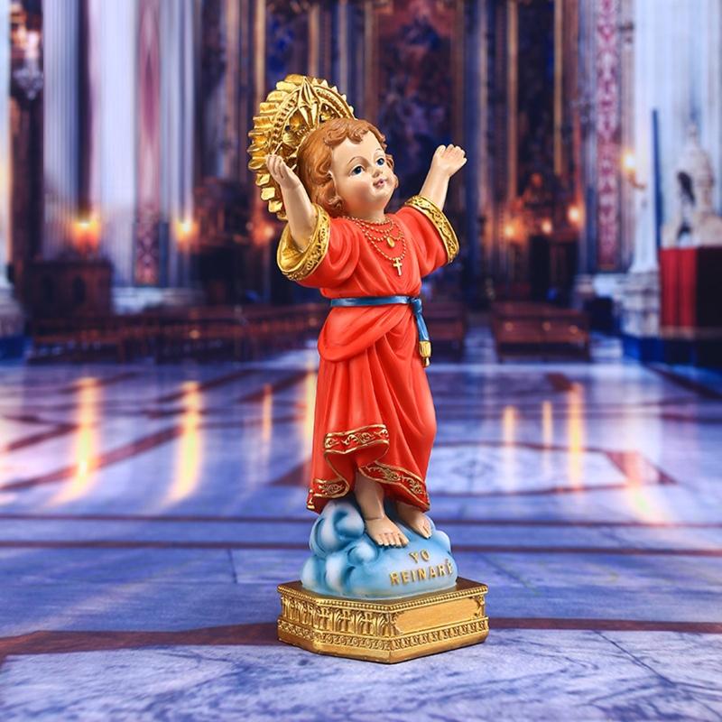 Statua Figurine Gesù Bambino Divino Divino 8 Pollici Statua Religiosa Decorazioni in Resina Scaffale Tavolo Espositore Decorazione