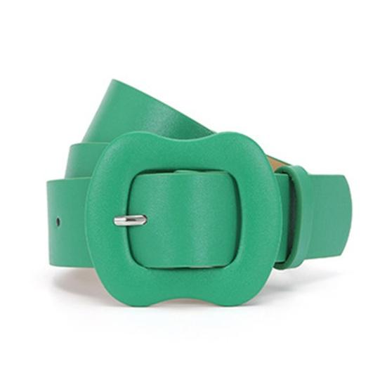 Women Belt Multi Holes Adjustable Length Gourd Buckle Faux Leather Waistband Solid Color Belt Decorative Jeans Accessories