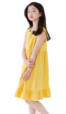 Karwavyi Ausgestelltes Lockeres Einfarbiges Mutter-Tochter-Partneroutfit Kinderkleid, Ärmellos, A-Linie, Eltern-Kind-Outfit, Spielkleidung, Reisen, Passform, Sommer,