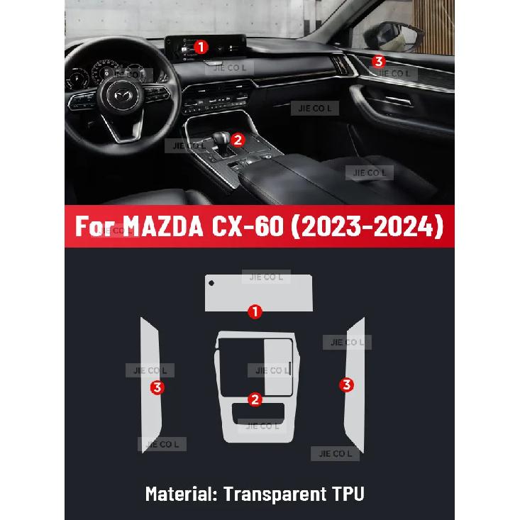 

Anti-scratch Car Interior Center Console Media Dashboard Navigation TPU Protector Film For MAZDA CX-60 2024 CX60 Sticker Right rudder driving