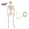 Halloween Decorations Outdoor 36 Inches LED Light Up Skeleton, 3FT Life Size Full Body Indoor Party Decor Posable Plastic Human Bones with Movable