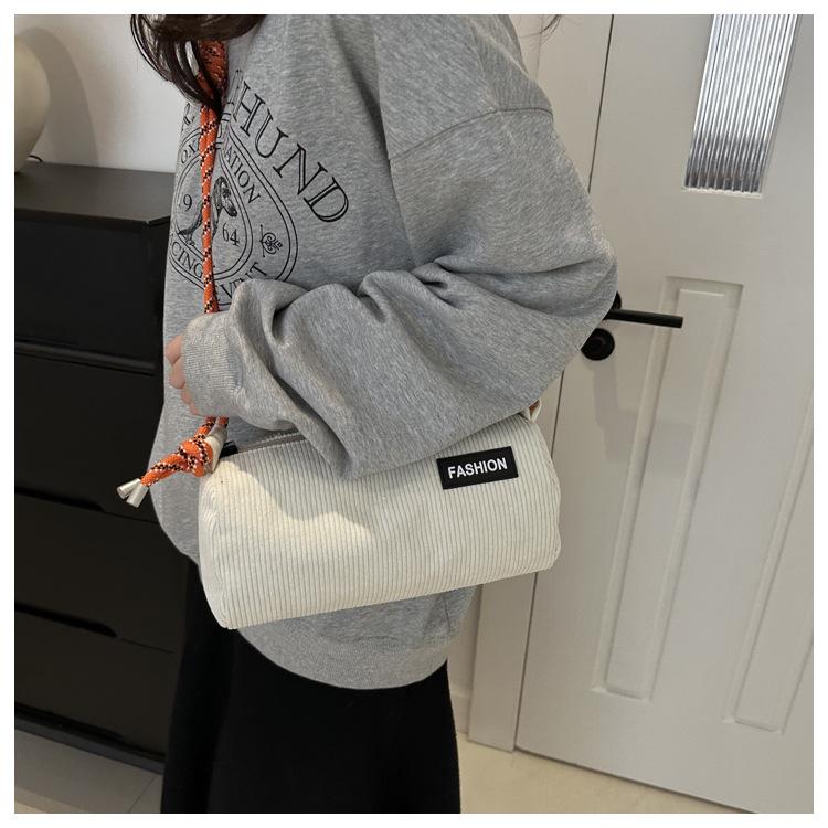 Cotton Pillow Crossbody Bag for Women Solid Color Shoulder Handbag