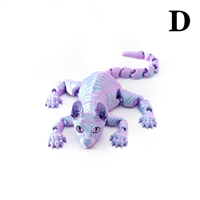 3D Printed Sphynx Cat Animal Toy Realistic Hairless Figurine Cat Fidget Toy For Cat Lover Collector Home Decoration