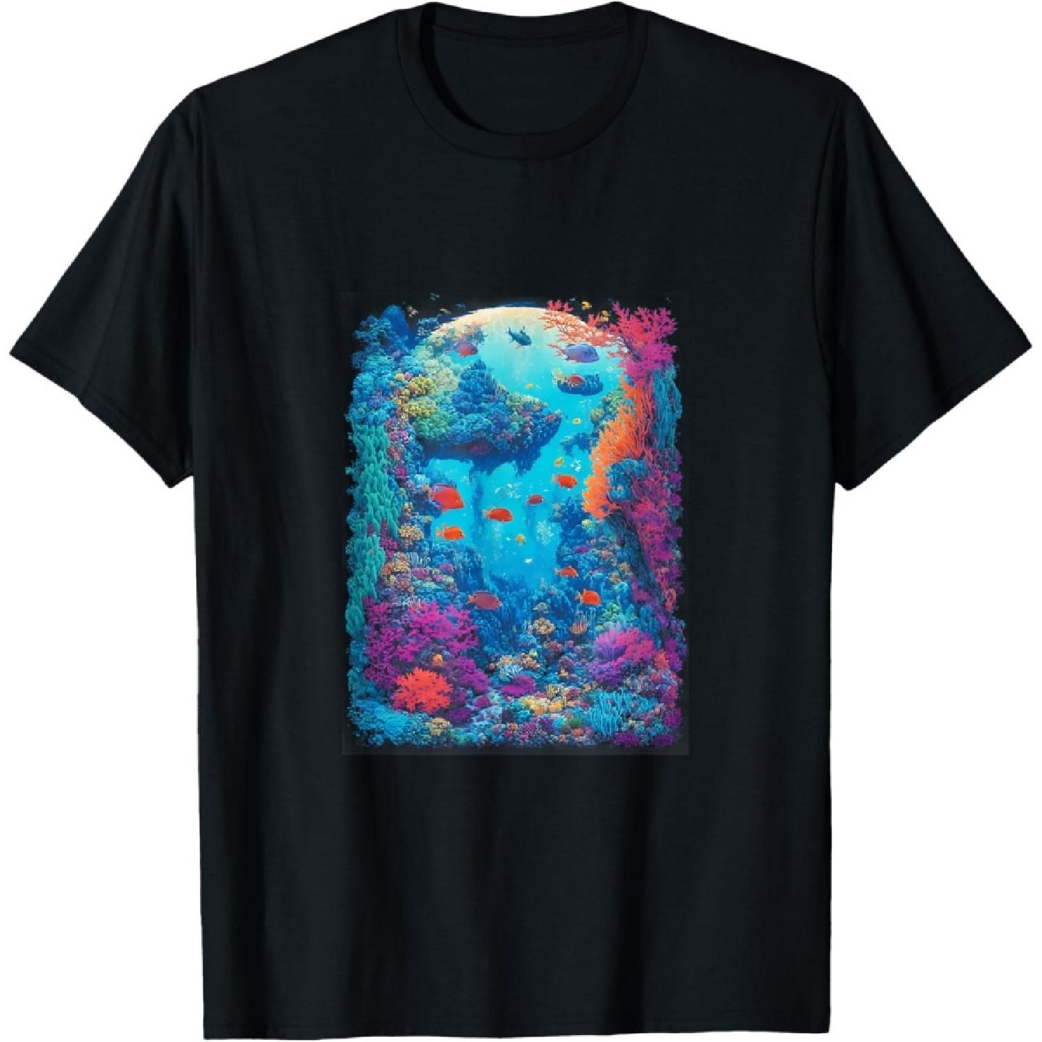 Underwater Paradise_ Dive into a World of Colorful Wonders T-Shirt S