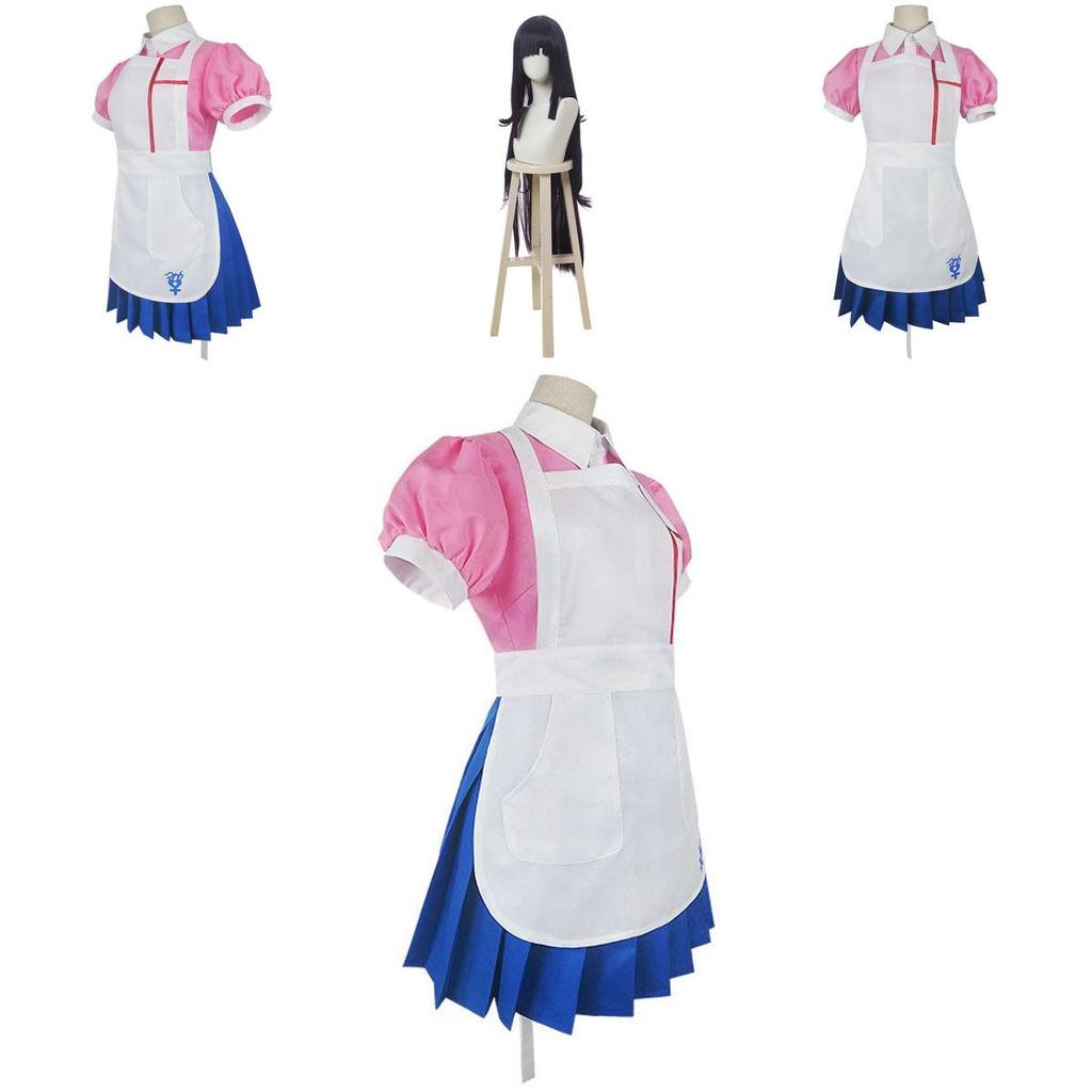 Dangan Ronpa 2 Mikan Tsumiki Pink White Uniform Suit Costume