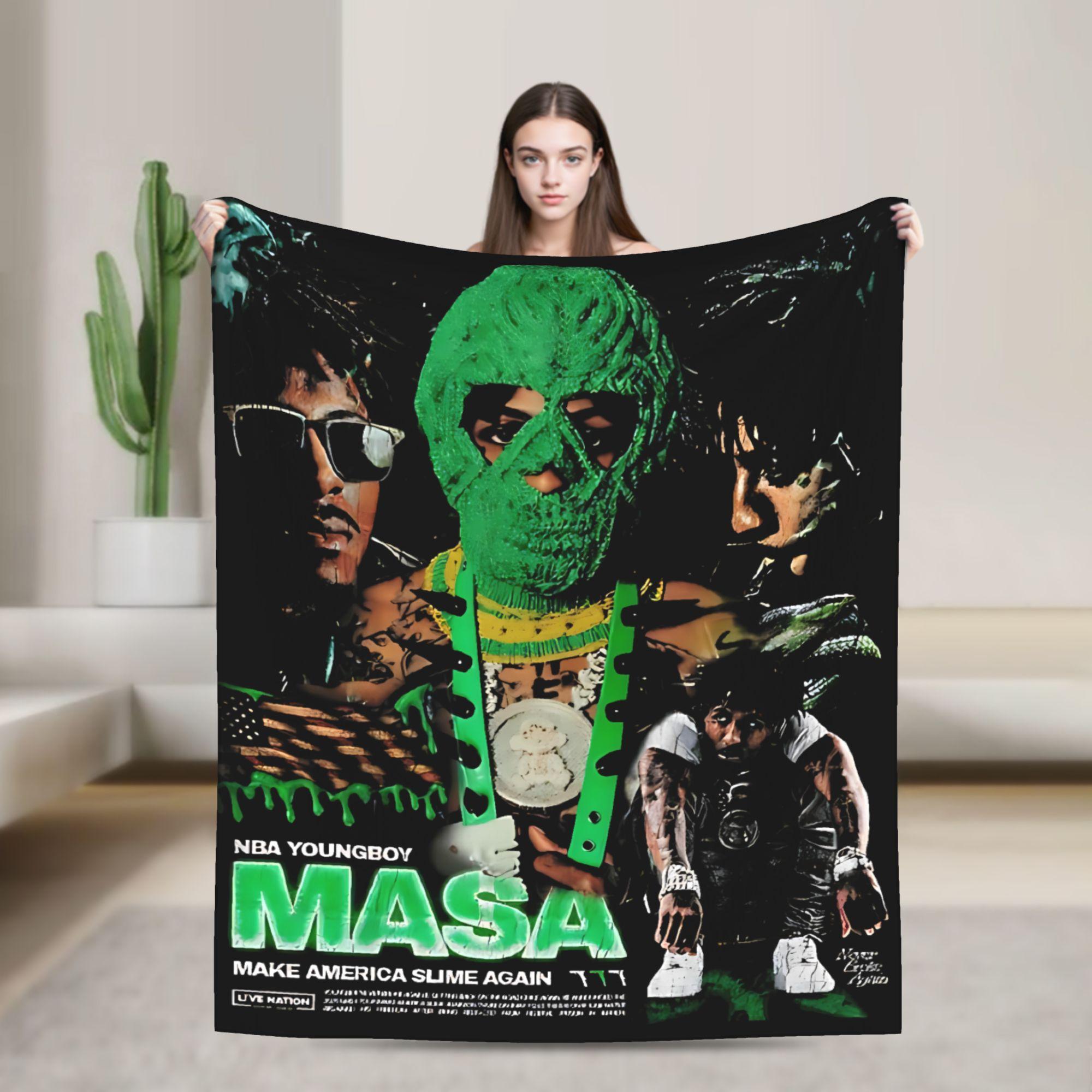 YoungBoy Never Broke Again Blanket  Super Soft Plush Throw Blanket For Bedroom Airplane Travel Flannel Bedspread Bed Cover 30x40in