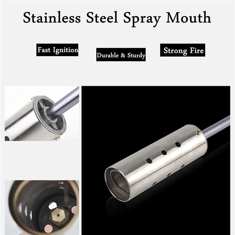 Yellow+Silver 2 x Extension Pole Burner Kit Handle Butane Gas Torch Killer Grass Shrub Garden Kill Stainless Steel Spray Durable