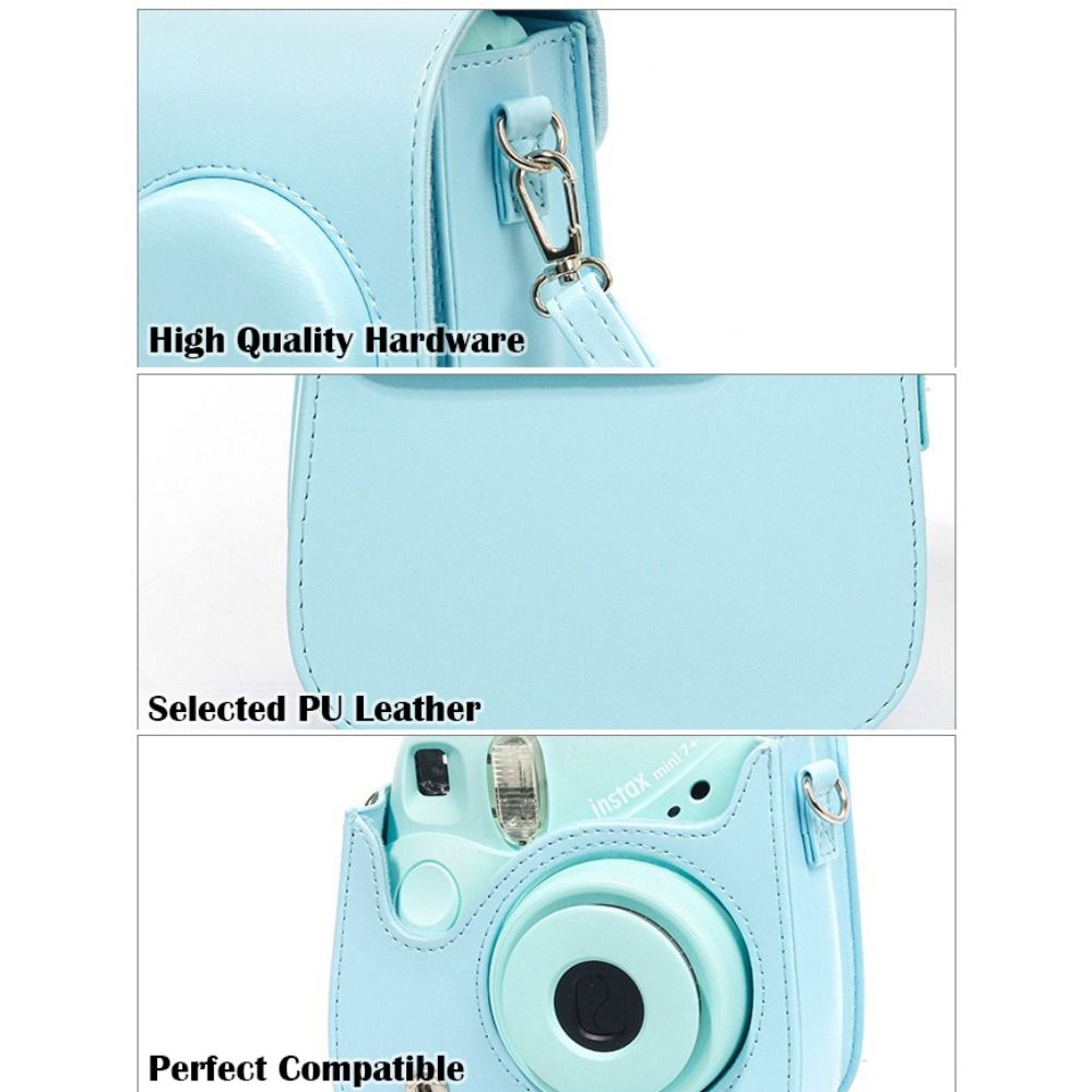 Travel Instant Camera Case with Shoulder Strap Protective Cover for Fujifilm Instax mini SE/7+