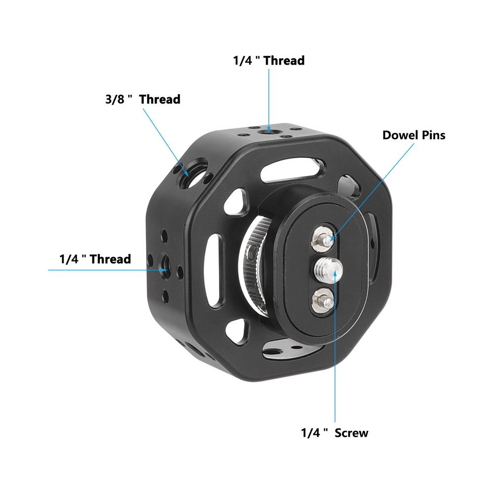 HDRIG Round Aluminum Camera Cage Side Handle with 1/4 Screws & 3/8 Positioning Hole