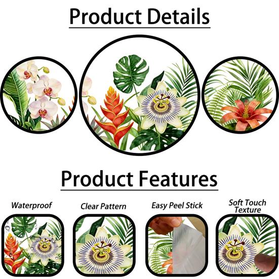 Green Potted Plants Wall Stickers Peel And Stick Floral Plants Vines Wall Art Decor for Living Room Bedroom Office