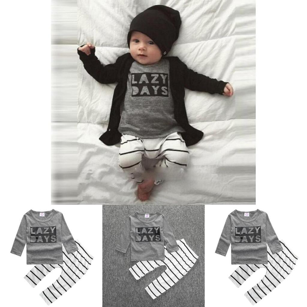 Stylish 2pcs Suit For Baby Kids Featuring Letter Printed Long Sleeve Shirt And Pants