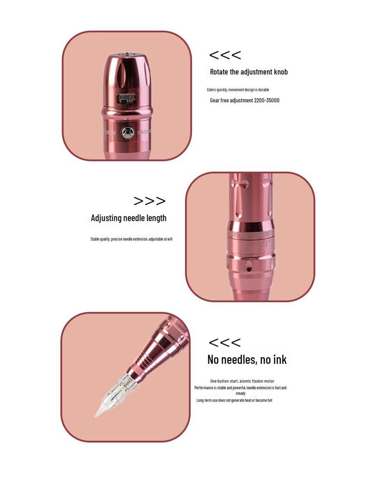 All-in-One Dual Battery Permanent Makeup Machine for Eyeliner, Lip, and Eyebrow Tattoos