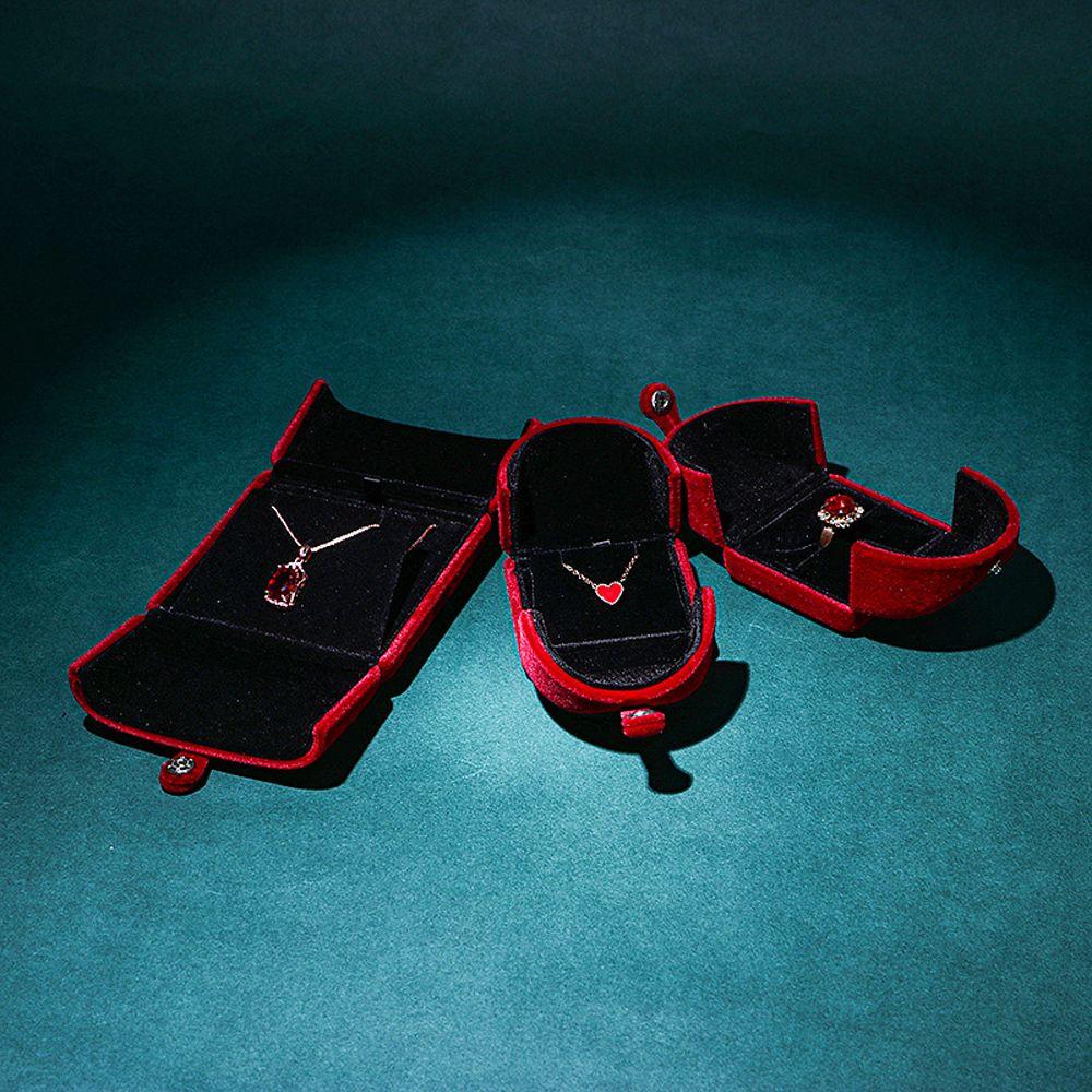 Rings Earrings Storage Box Bracelet Holder Case Double Open Jewelry Box Velvet Jewelry Box Gift Box
