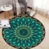 Elegant Mandala Design Round Rug for Meditation Spaces Round Carpet for Home Sofa Bedroom, Gift
