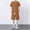 Summer Design Ice Silk Suit Men's Round Neck Loose Short-sleeved Shorts Two-piece Suit