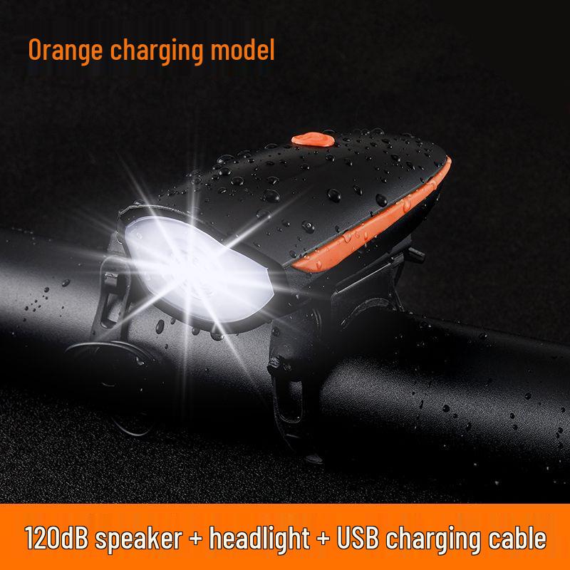 USB Wiederaufladbare Fahrradhupe & Scheinwerfer - Wasserdichtes Multifunktions-Fahrradlicht für Nachtfahrten