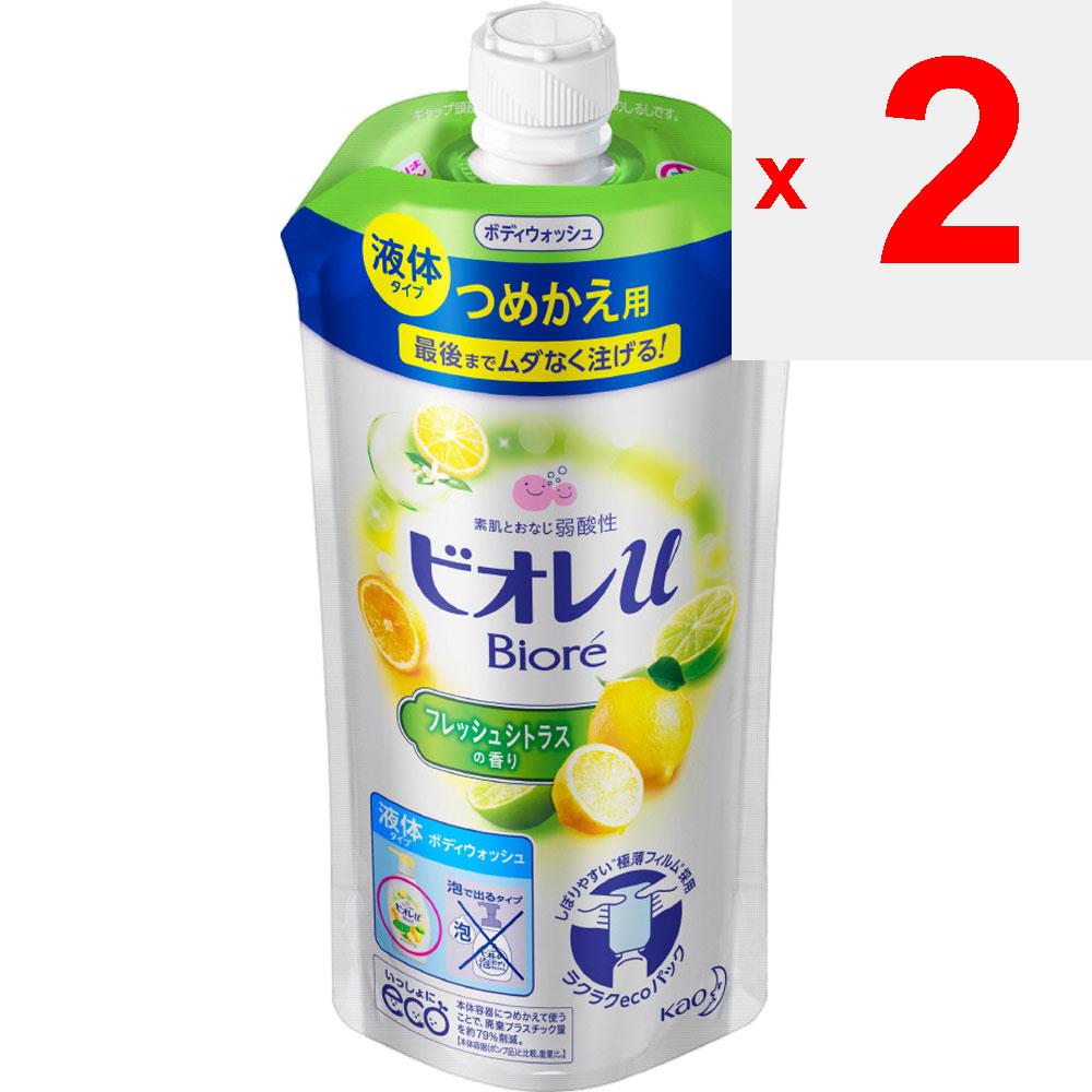 KAO Biore U Biore U Fresh Citrus Scent Refill 340mL General Purpose (Biore II) Body Soap Apply an Appropriate Amount To a Damp Towel or Sponge, Lather
