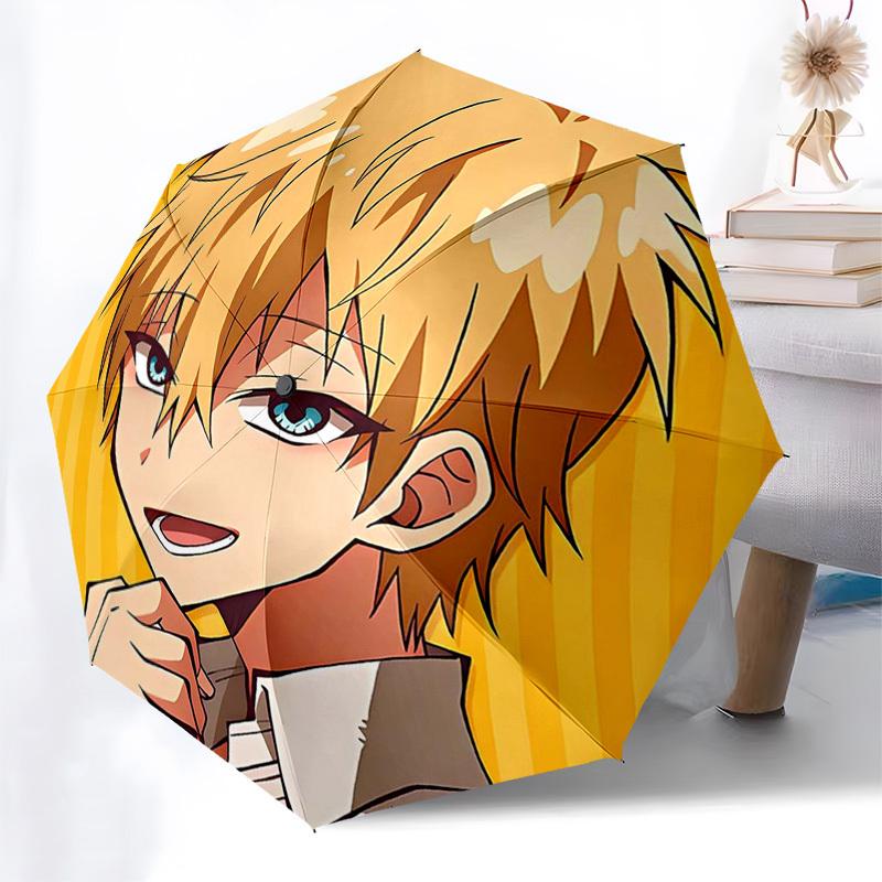 1pc Golden Hair Anime Character Umbrella, Automatic Opening & Closing, Portable 3-Fold Design, 8-Bone Iron Frame, Outdoor Umbrella, Perfect Gift for F