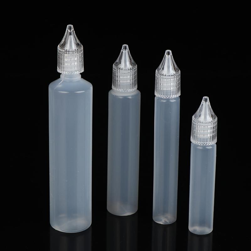 10/15/30/50ml 5Pcs Refillable Plastic Dropper Bottles Pen-Shape Containers for Ink, Essential Oils, and Pigments