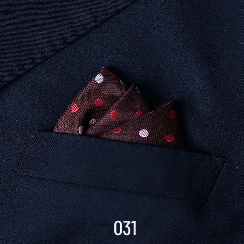 Men's British Pattern Pocket Square - Suit Wedding Banquet Accessory, Polyester Cotton Handkerchief.