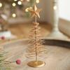 Gold Spiral Christmas Tree Decor Glittering Tabletop Tree with Star Topper for Holiday Home Office Table Centerpiece Mantel Shelf Decor