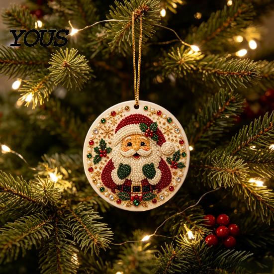 Animal Shaped Ornament Christmas Acrylic Hanging Ornament, Double Side Printed Seasonal Home Decoration Holiday Tree Decor Pendant, Festive Pendant