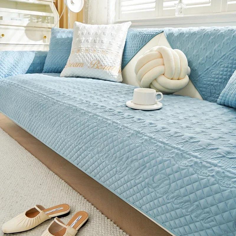 

Однотонный чехол для диванного коврика из хлопка с защитой от царапин от кошек, угловая подушка для дивана в форме буквы L, нескользящее пылезащитное полотенце для гостиной A 70x70cm 1pc