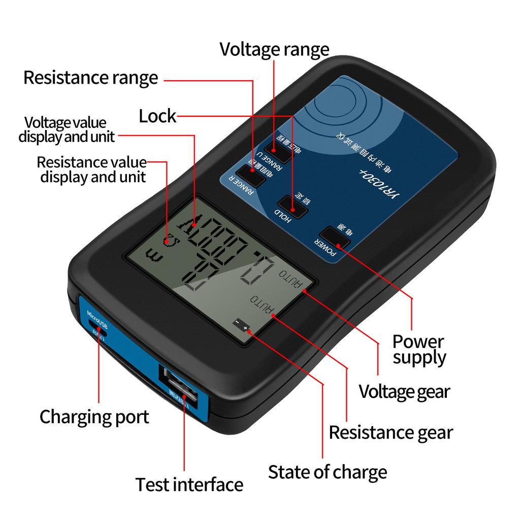 4-Wire YR1030+/YR1035+ High Precision Fast Lithium Battery Internal Resistance Test Instrument 100V Electric Vehicle Group 18650