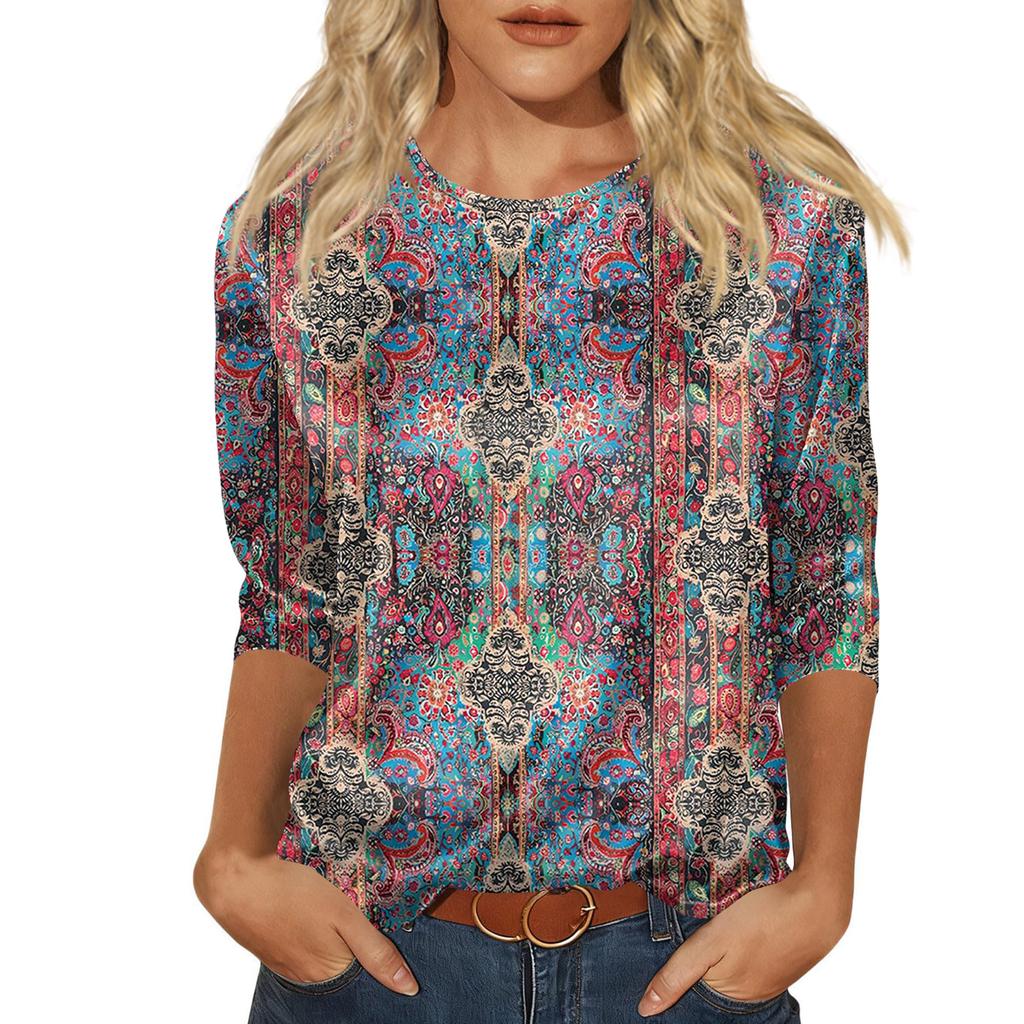 Blouse For Women Dressy 3/4 Long Sleeve Shirts Business Casual Outfit Tops