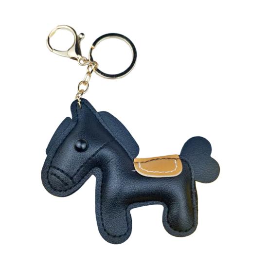 Yousheng Keychain Pendant Synthetic Leather Horse Charm Keyring with Rope Vibrant Colors Key Holder Bag Accessory