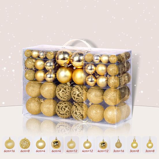 100 ks Vánoční koule ozdoby Plastové nerozbitné závěsné koule Dekorace na vánoční stromek Sváteční domácí párty dekor