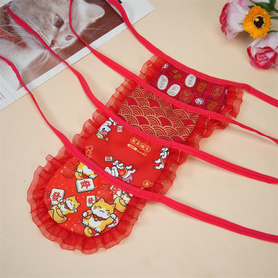 Pet festive bib puppet decoration scarf lace collar cat saliva towel small pet decoration