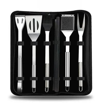 BBQ Tool Set, Portable Oxford Bag, Grilling Utensils, Stainless Steel Grill, Spatula Brush, Outdoor Barbecue Accessories