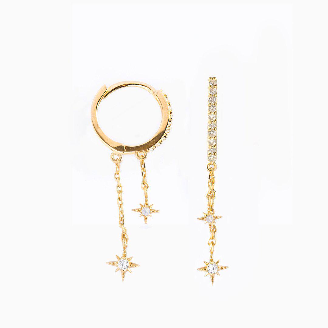 Элегантные позолоченные художественные длинные серьги с цирконом