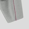 INCERUN Conjuntos de Dos Piezas para Hombre Cuello Alto Manga Larga Costuras Sudaderas Pantalones Largos Conjuntos Deportivos