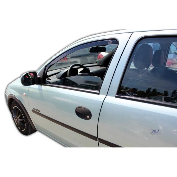 Déflecteurs d'air - J&J AUTOMOTIVE - Opel Corsa C - Fumé - Acrylique renforcé - Installation facile