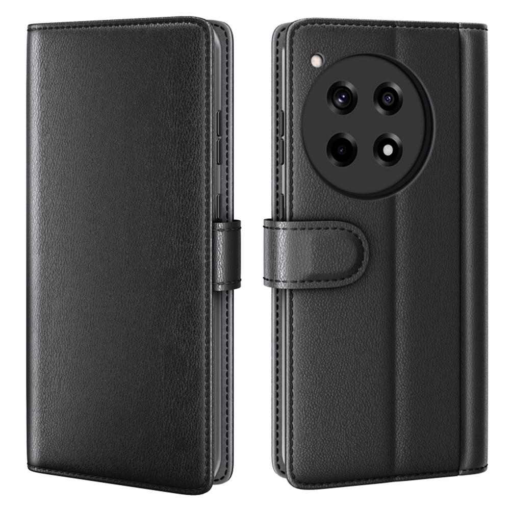 For OnePlus 12R 5G/Ace 3 5G Case Genuine Split Leather Phone Cover with Wallet Stand