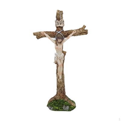 Standing Crucifix Sculpture Jesus Cross Home Furnishing Crafts Easter Decoration Passion