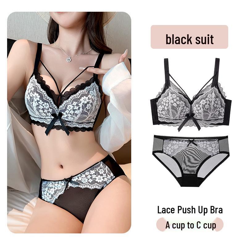 Elegantes Spitzen Modal Verstellbares BH-Set - Sexy & Verführerisch in Rot